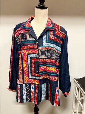 Denim Embroidered/Patchwork Jacket.